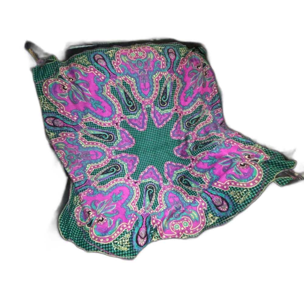 Vintage Paisley Floral Square Scarf 4'6" - Picture 3 of 4